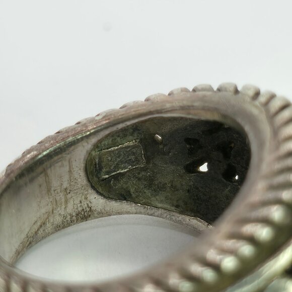 Vintage Sterling Silver 925 Ornate Engraved Dome Band Ring Size 8 - Picture 5 of 9